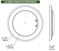 LOC-6SMD-15WMCCT(27/30/35/40/50) (24PCS)